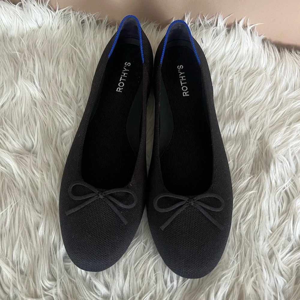 {Rothy's} The Ballet Flat with Bow in Black - Womens 13